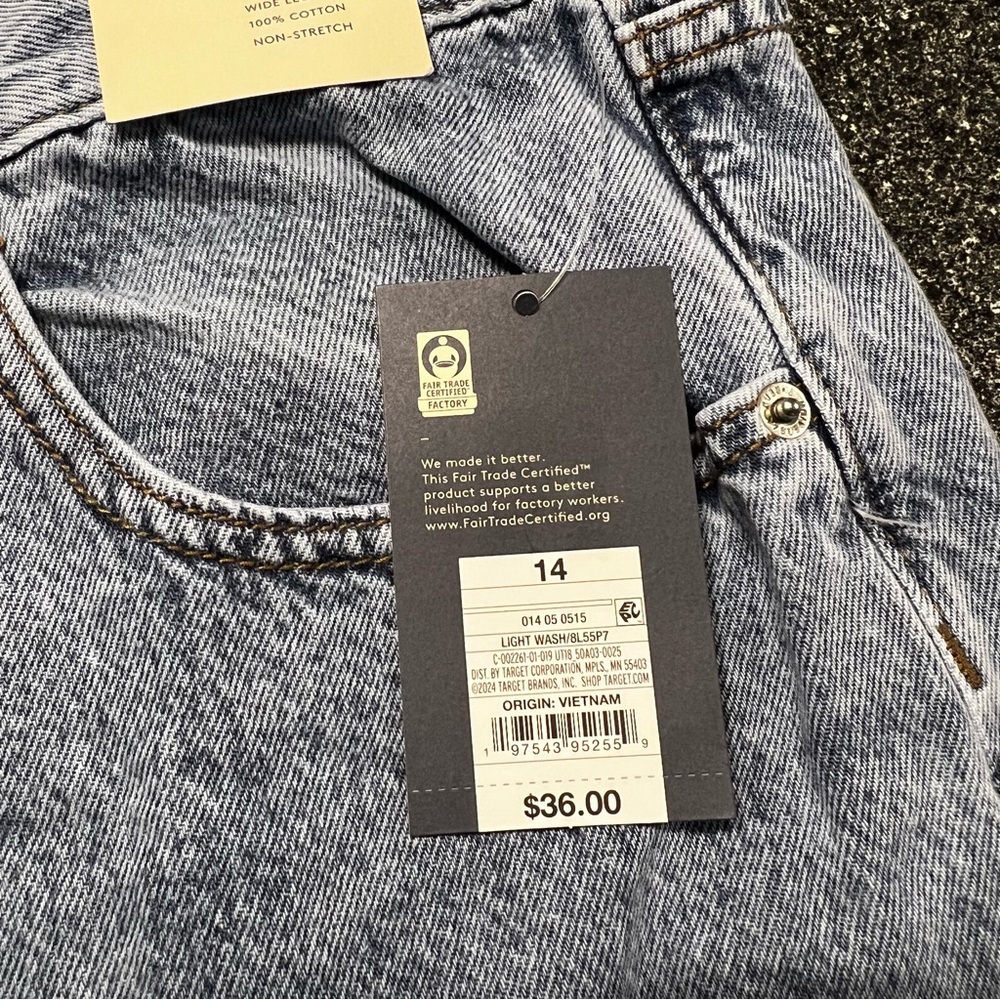 NWT Universal Thread Women's Mid Rise Light Wash Super Wide-Leg Jeans 14 - Picture 8 of 10